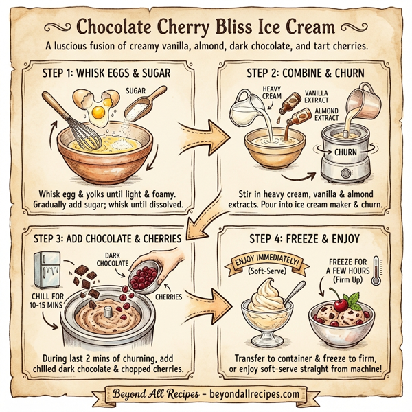 Chocolate Cherry Bliss Ice Cream instructions