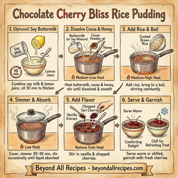 Chocolate Cherry Bliss Rice Pudding instructions