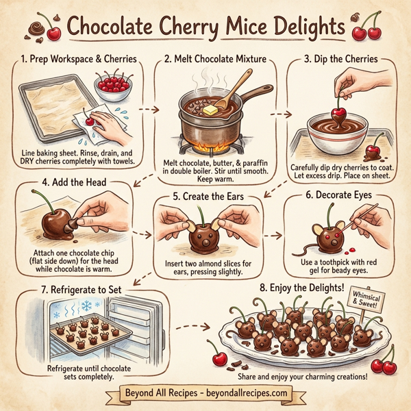 Chocolate Cherry Mice Delights instructions