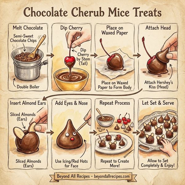 Chocolate Cherub Mice Treats instructions