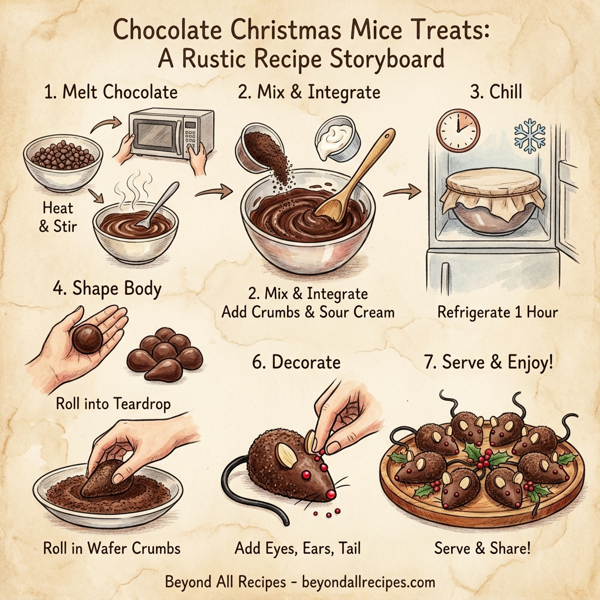 Chocolate Christmas Mice Treats instructions
