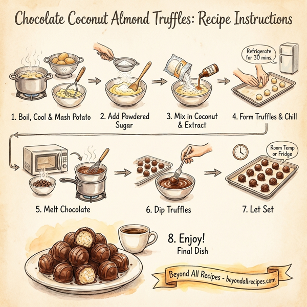 Chocolate Coconut Almond Truffles instructions