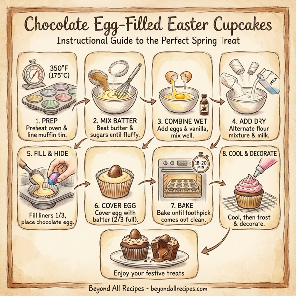 Chocolate Egg-Filled Easter Cupcakes instructions