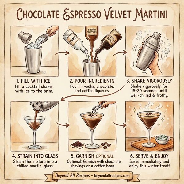 Chocolate Espresso Velvet Martini instructions