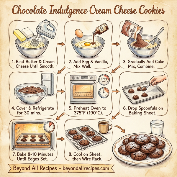 Chocolate Indulgence Cream Cheese Cookies instructions
