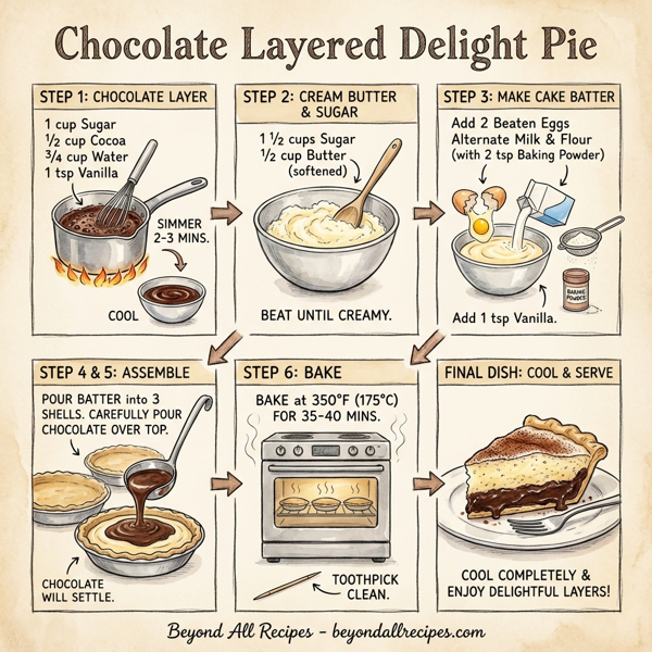 Chocolate Layered Delight Pie instructions