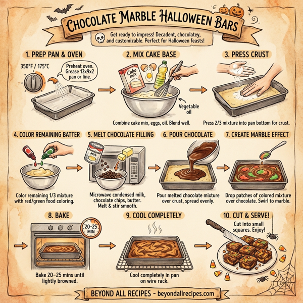 Chocolate Marble Halloween Bars instructions