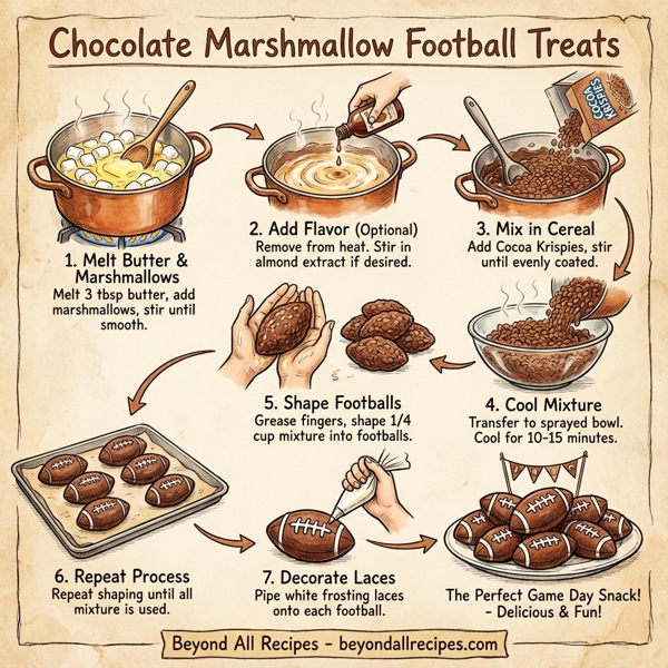 Chocolate Marshmallow Football Treats instructions