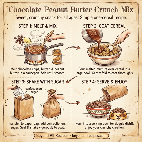 Chocolate Peanut Butter Crunch Mix instructions