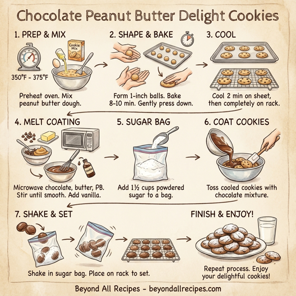 Chocolate Peanut Butter Delight Cookies instructions