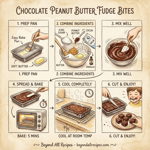 Chocolate Peanut Butter Fudge Bites instructions