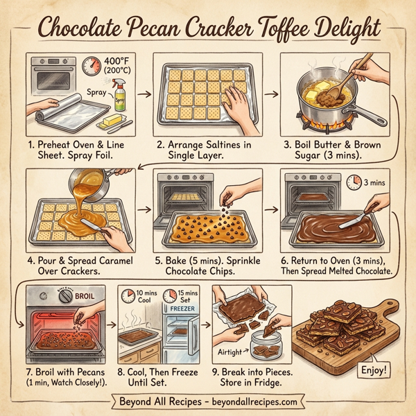 Chocolate Pecan Cracker Toffee Delight instructions