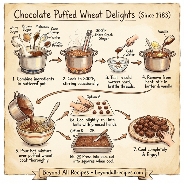 Chocolate Puffed Wheat Delights instructions