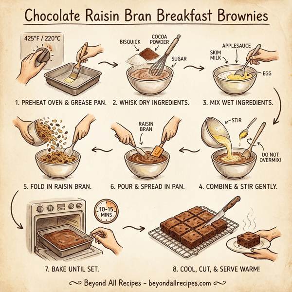 Chocolate Raisin Bran Breakfast Brownies instructions