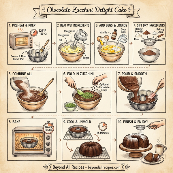 Chocolate Zucchini Delight Cake instructions