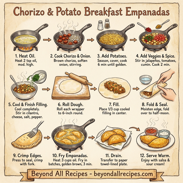 Chorizo & Potato Breakfast Empanadas instructions