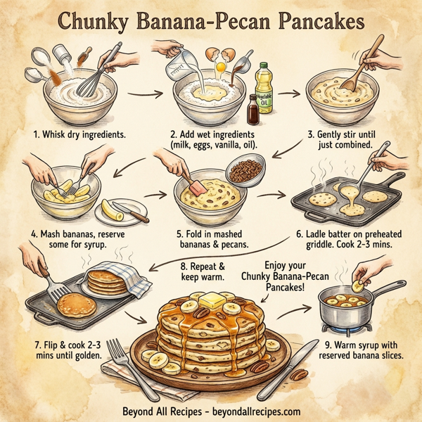 Chunky Banana-Pecan Pancakes instructions