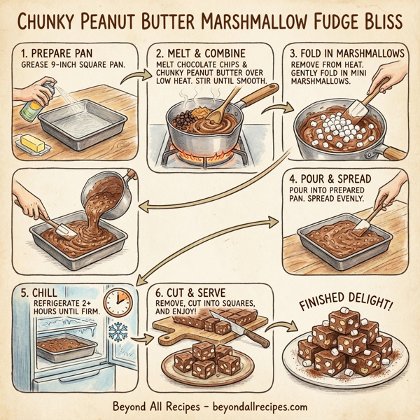 Chunky Peanut Butter Marshmallow Fudge Bliss instructions