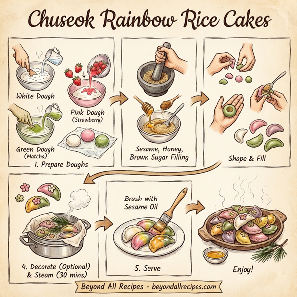 Chuseok Rainbow Rice Cakes instructions