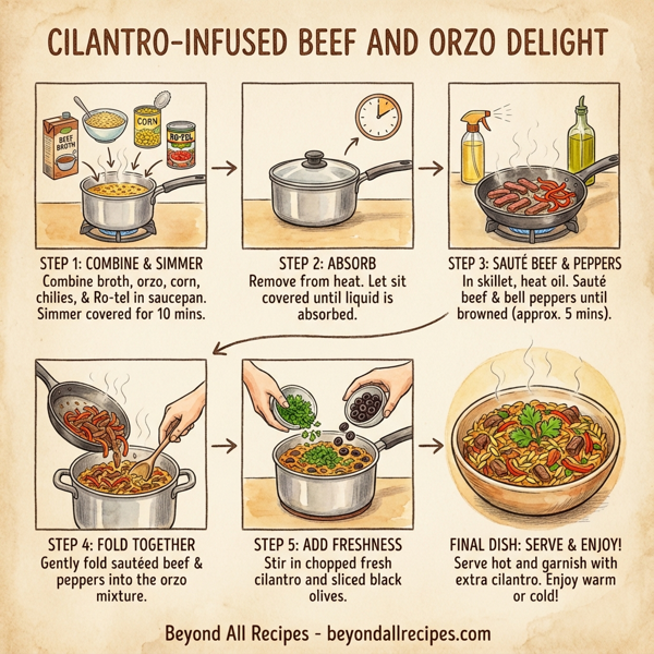 Cilantro-Infused Beef and Orzo Delight instructions