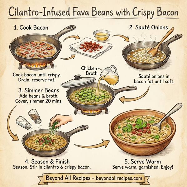 Cilantro-Infused Fava Beans with Crispy Bacon instructions