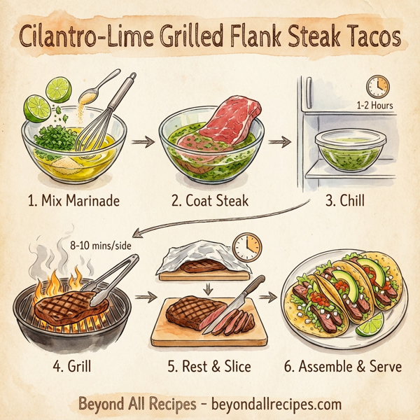 Cilantro-Lime Grilled Flank Steak Tacos instructions
