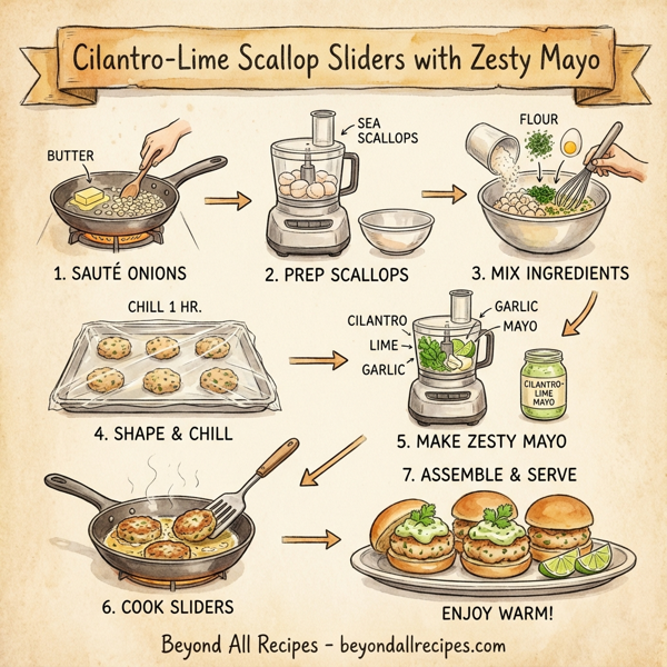 Cilantro-Lime Scallop Sliders with Zesty Mayo instructions
