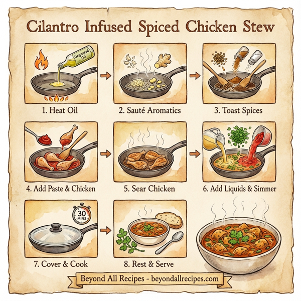 Cilantro Infused Spiced Chicken Stew instructions