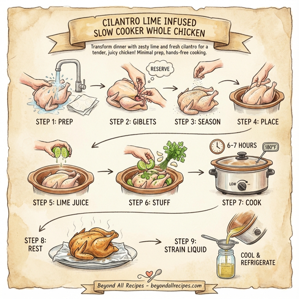 Cilantro Lime Infused Slow Cooker Whole Chicken instructions