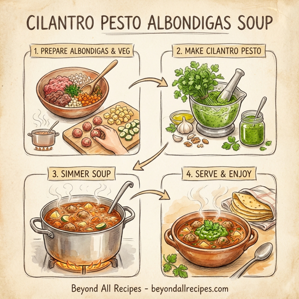 Cilantro Pesto Albondigas Soup instructions