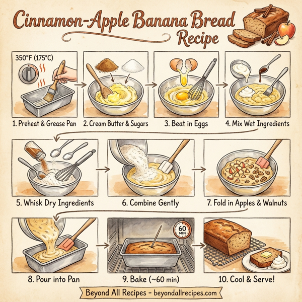 Cinnamon-Apple Banana Bread instructions