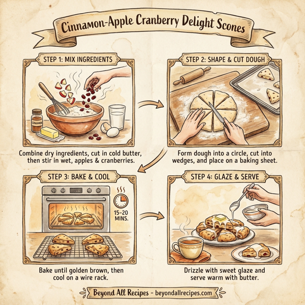 Cinnamon-Apple Cranberry Delight Scones instructions