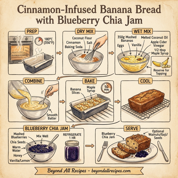 Cinnamon-Infused Banana Bread with Blueberry Chia Jam instructions