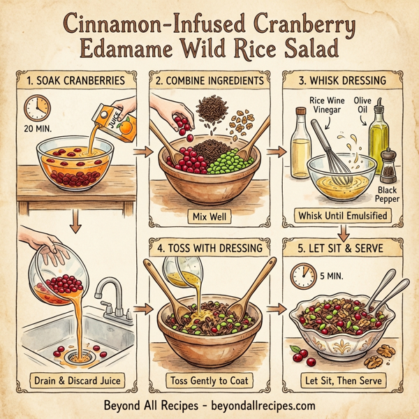 Cinnamon-Infused Cranberry Edamame Wild Rice Salad instructions