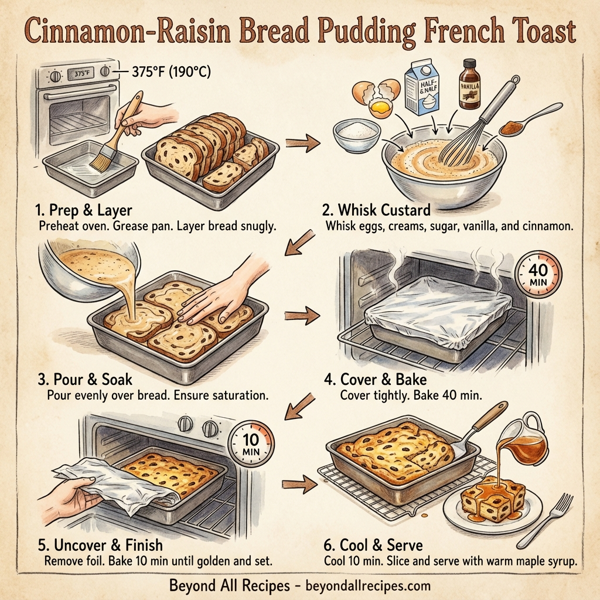 Cinnamon-Raisin Bread Pudding French Toast instructions