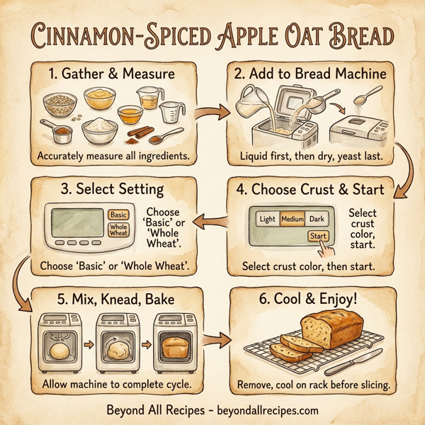 Cinnamon-Spiced Apple Oat Bread instructions