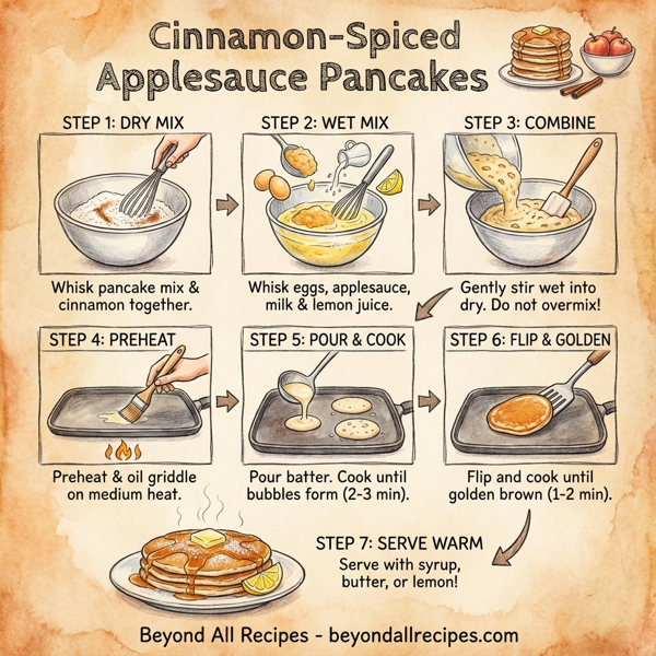 Cinnamon-Spiced Applesauce Pancakes instructions