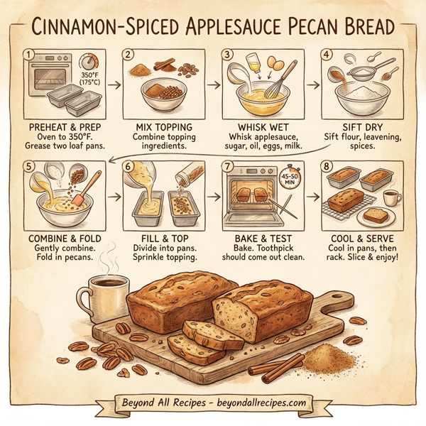 Cinnamon-Spiced Applesauce Pecan Bread instructions