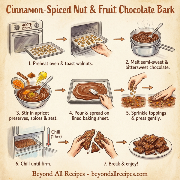 Cinnamon-Spiced Nut & Fruit Chocolate Bark instructions