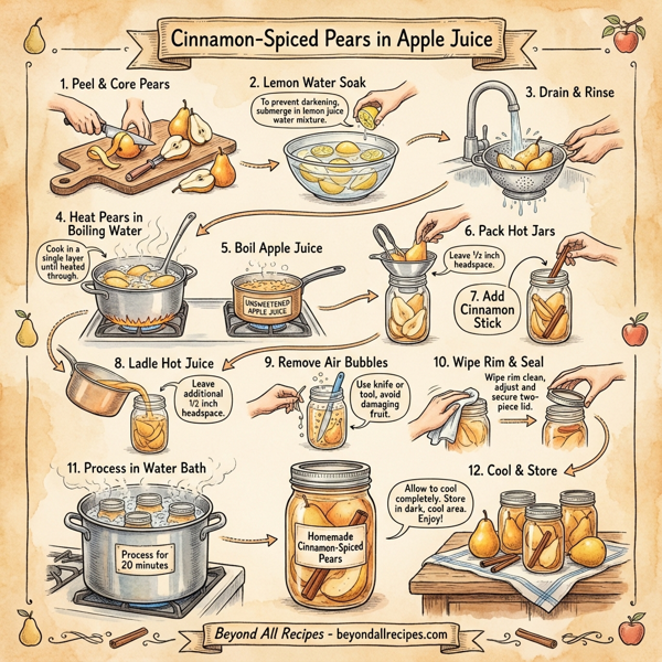 Cinnamon-Spiced Pears in Apple Juice instructions
