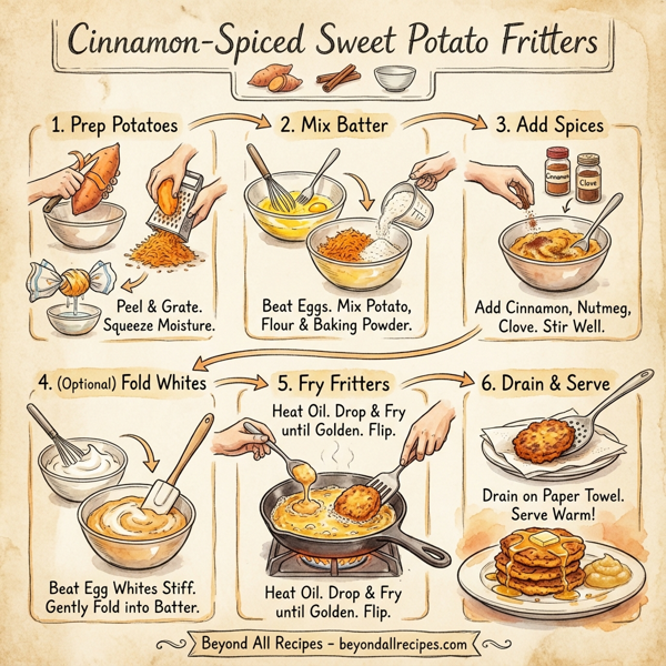 Cinnamon-Spiced Sweet Potato Fritters instructions