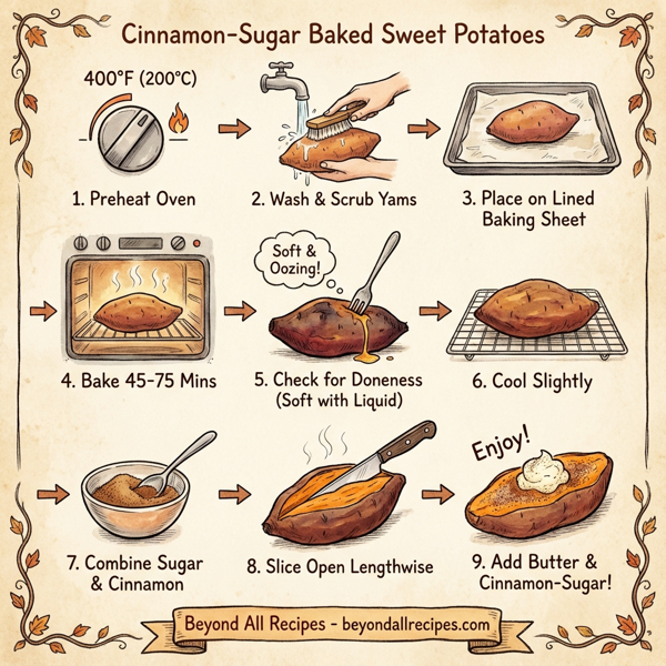 Cinnamon-Sugar Baked Sweet Potatoes instructions