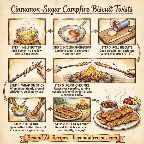 Cinnamon-Sugar Campfire Biscuit Twists instructions