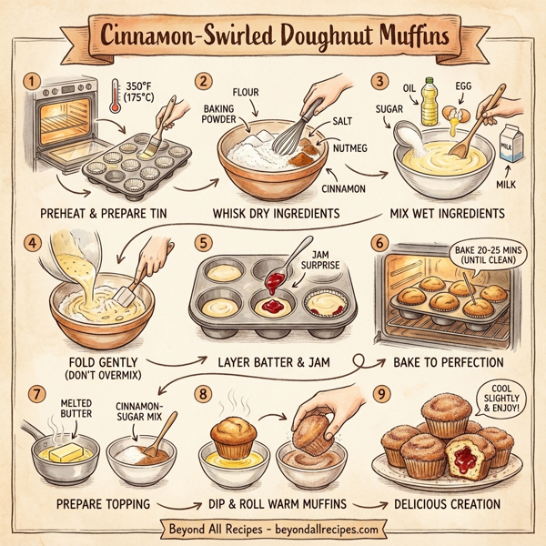 Cinnamon-Swirled Doughnut Muffins instructions