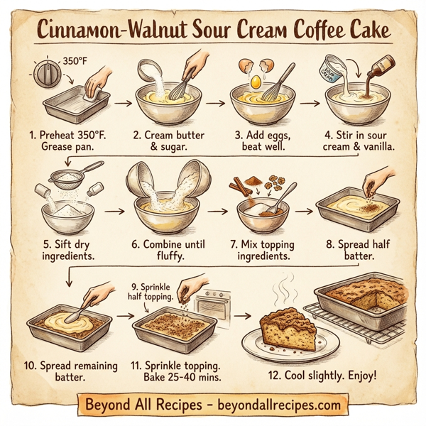 Cinnamon-Walnut Sour Cream Coffee Cake instructions