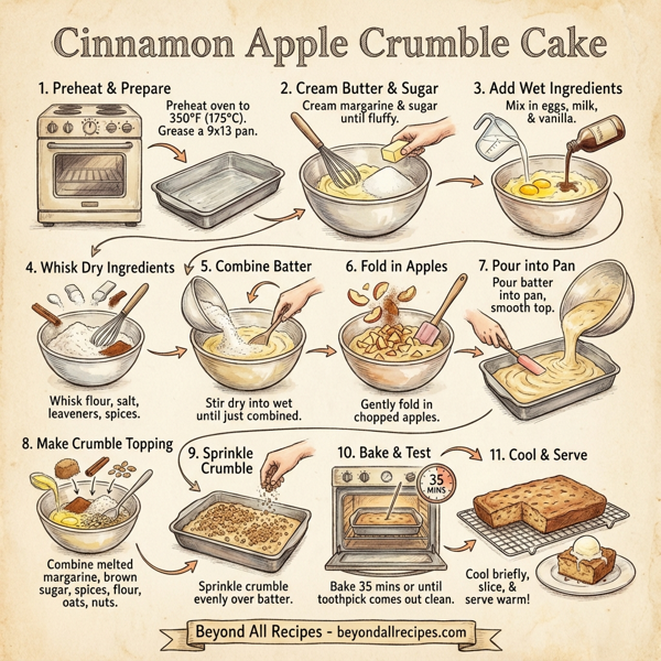 Cinnamon Apple Crumble Cake instructions