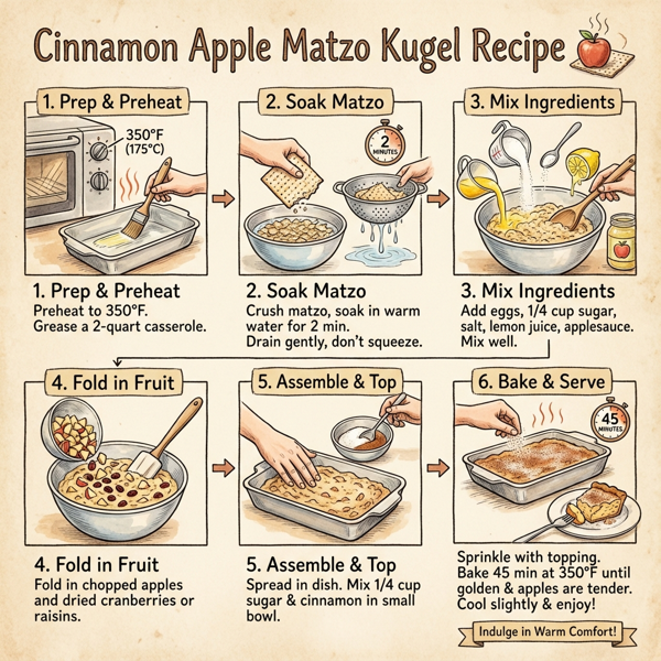 Cinnamon Apple Matzo Kugel instructions