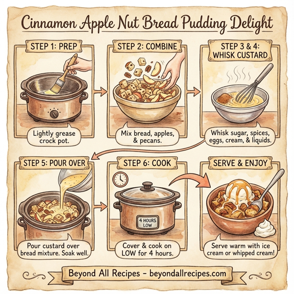 Cinnamon Apple Nut Bread Pudding Delight instructions