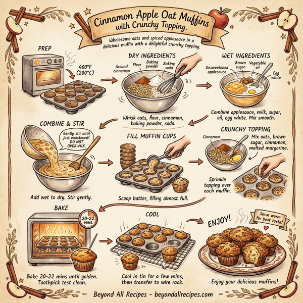 Cinnamon Apple Oat Muffins with Crunchy Topping instructions