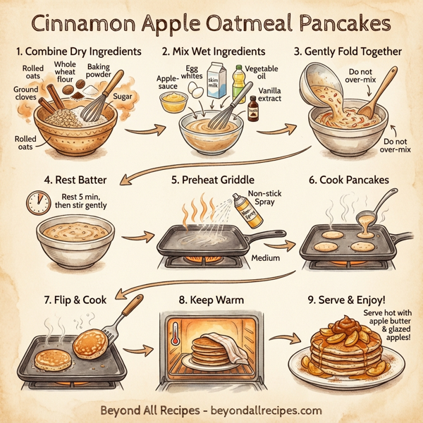 Cinnamon Apple Oatmeal Pancakes instructions
